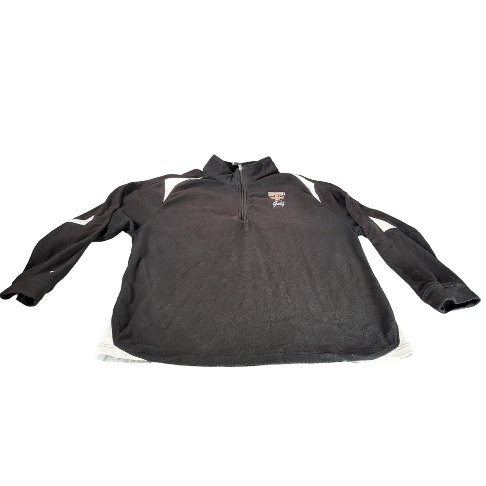 Texas Tech Golf Fleece Pullover Women L Holloway Black White Logo 1/4 Zip Active
